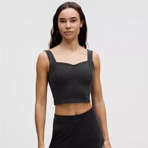 Ribbed Softstreme Sweetheart Tank Top Black XS